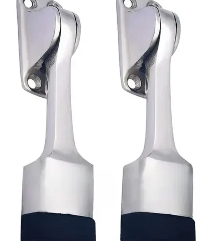 Sureify Door Stopers Silver Door Mounted Door Stopper Super Quality Aluminum Door Stopper Rubber for home Super Quality (pack of 2)